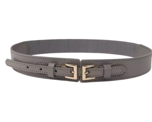 Oroscent™ Double Buckle Elastic Leather Belt (One Piece)